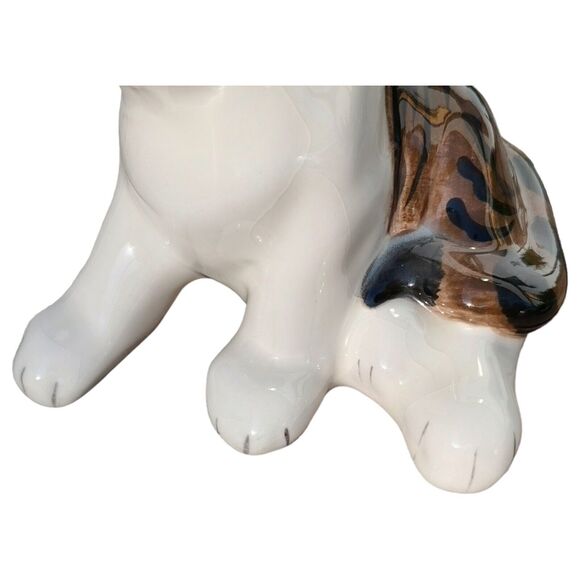 Artist Glazed Studio Art Crackle Heavy Ceramic Sitting Striped Tabby Cat Bookend - Picture 9 of 13